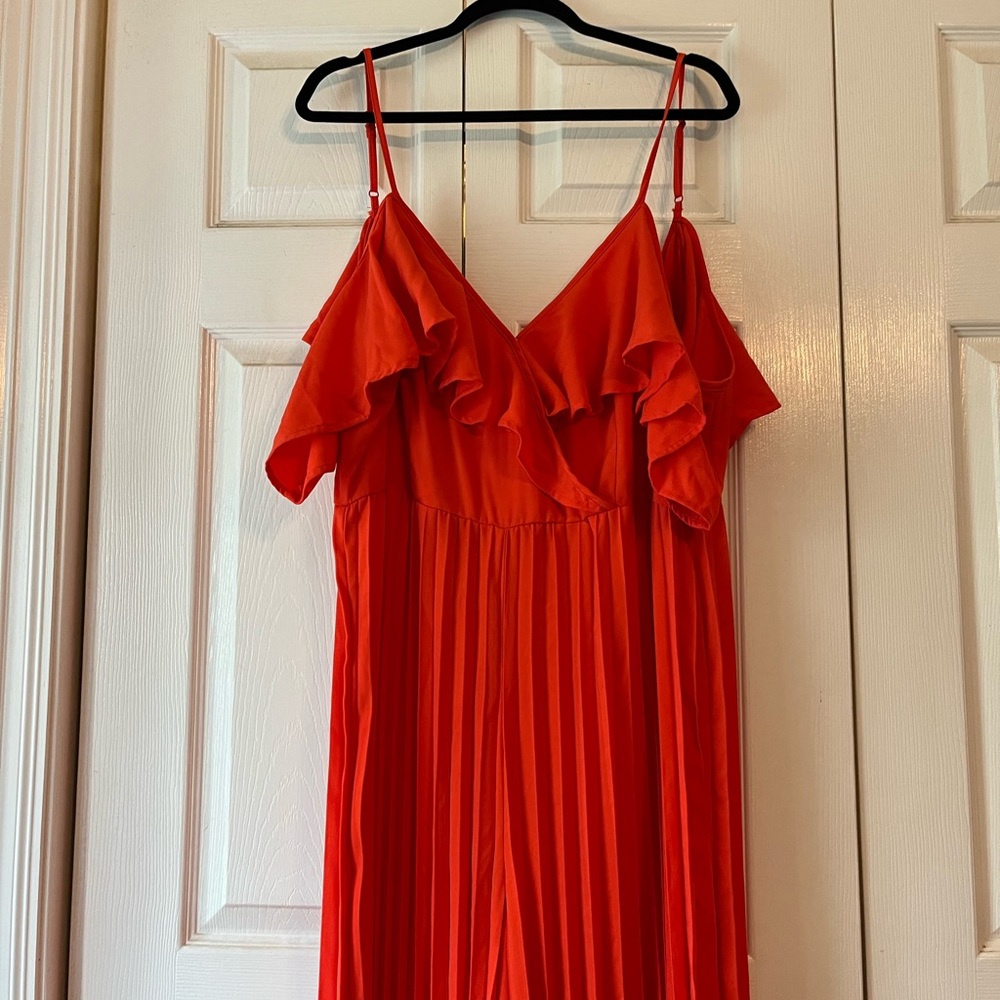 Long red jumpsuit